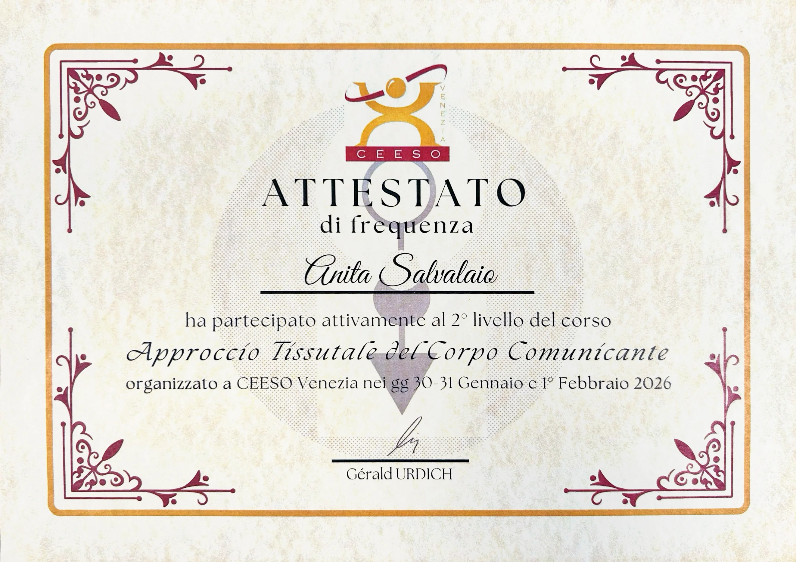 Certificato Osteopatia tessutale - Parte 2