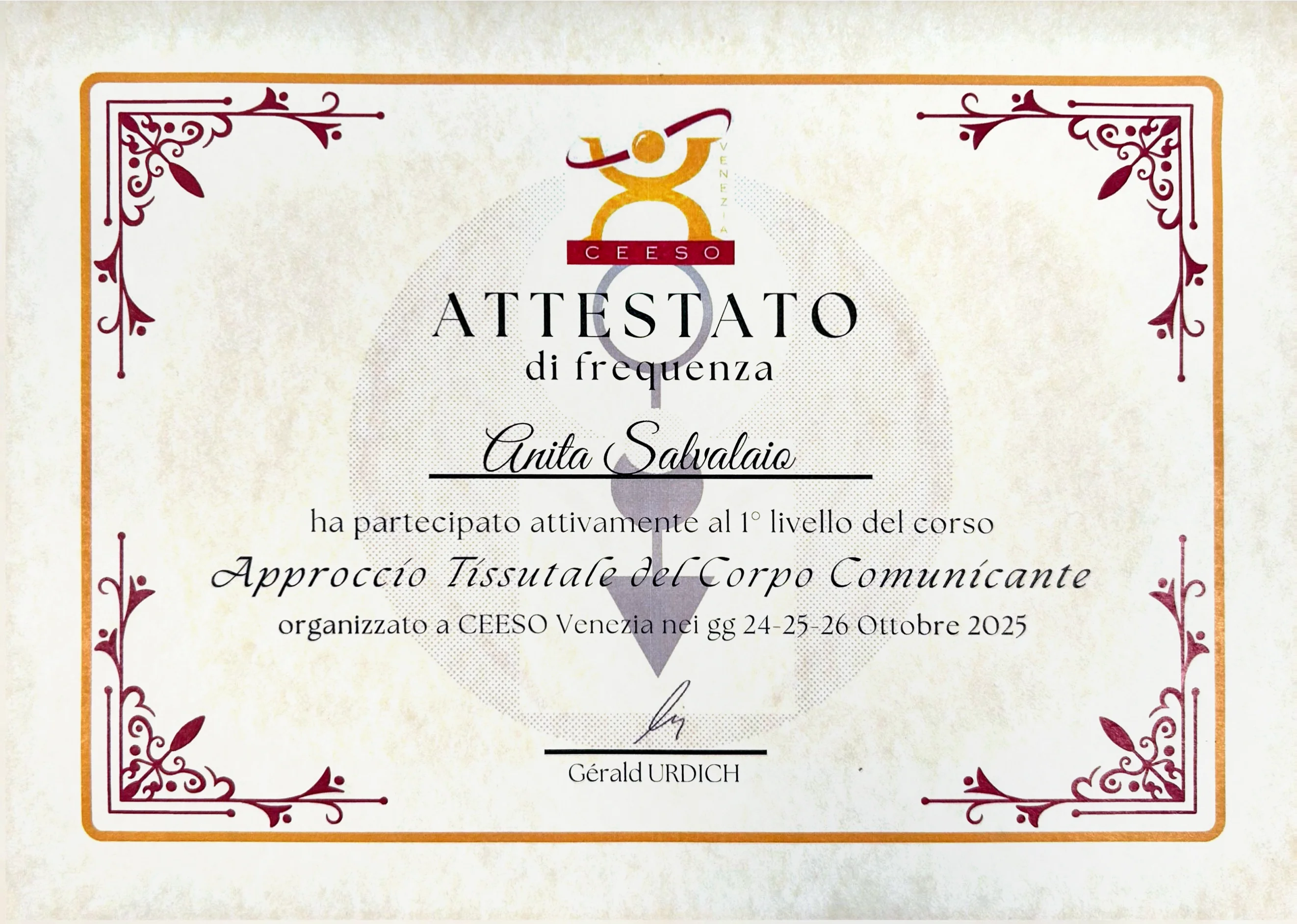 Certificato Osteopatia tessutale - Parte 1